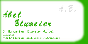 abel blumeier business card